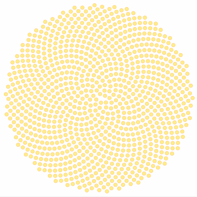 Animated sunflower seed spiral pattern